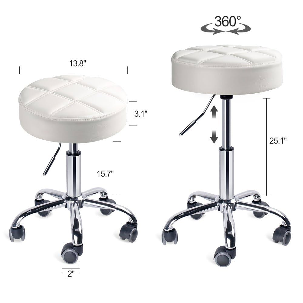 スツール Stool and Cushion for 101  Amazon.com: KKTONER PU Leather Round Rolling Stool with Foot